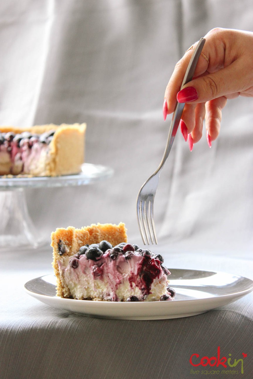 Blueberry Swirl Labneh Cheesecake recipe - cookin5m2 -17