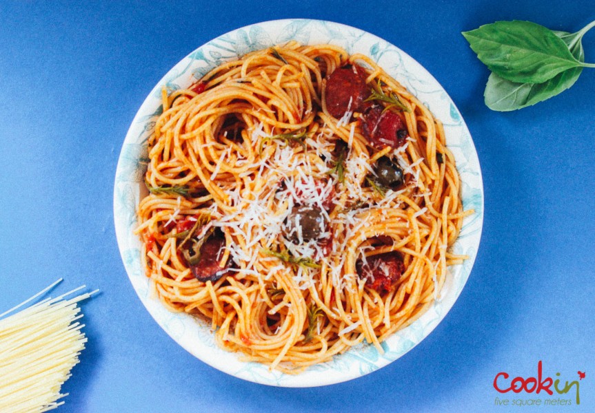 Spaghetti alla Puttanesca, Prostitute's Spaghetti recipe - cookin5m2 -5
