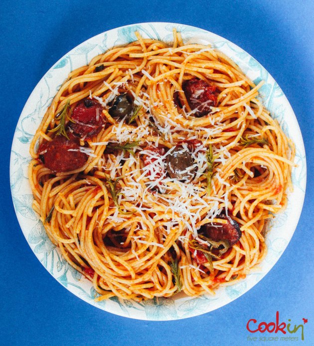 Spaghetti alla Puttanesca, Prostitute's Spaghetti recipe - cookin5m2 -6