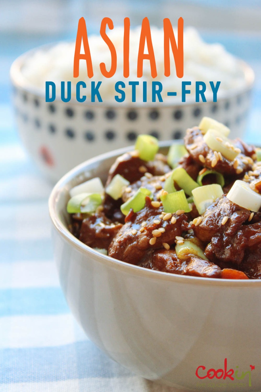 Asian Duck Stir-fry recipe - cookin5m2-PIN